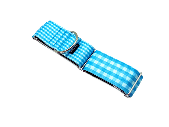 COLLAR MARTINGALE VICHY AZUL