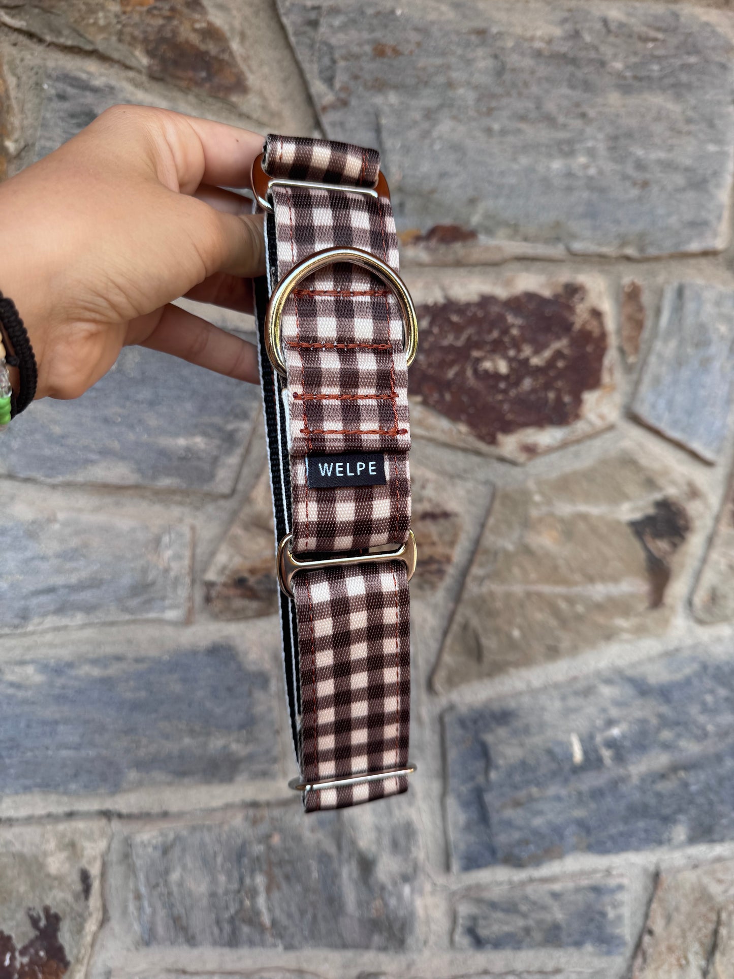COLLAR MARTINGALE VICHY MARRÓN