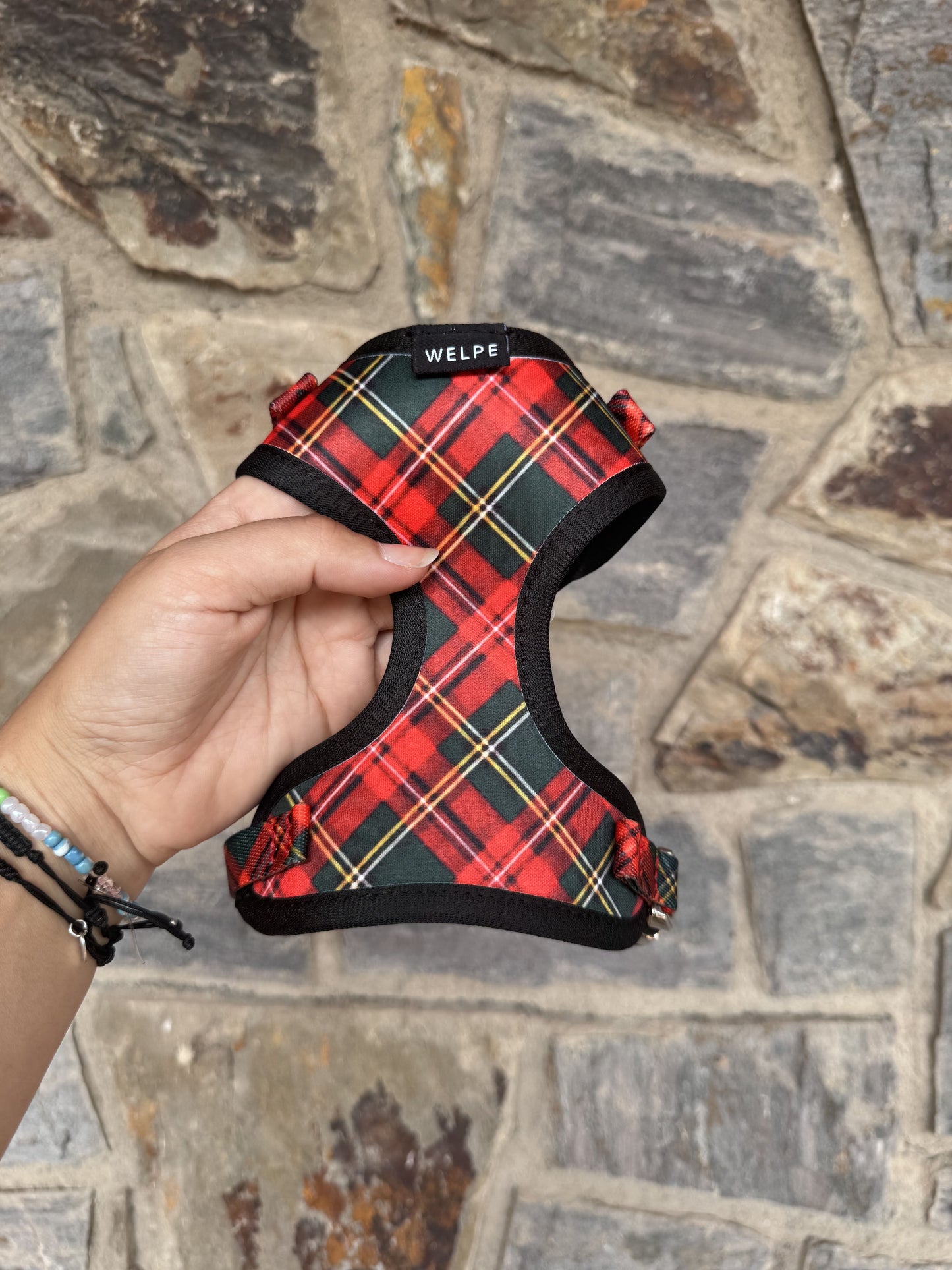 ARNÉS AJUSTABLE PARA PERRO TARTAN