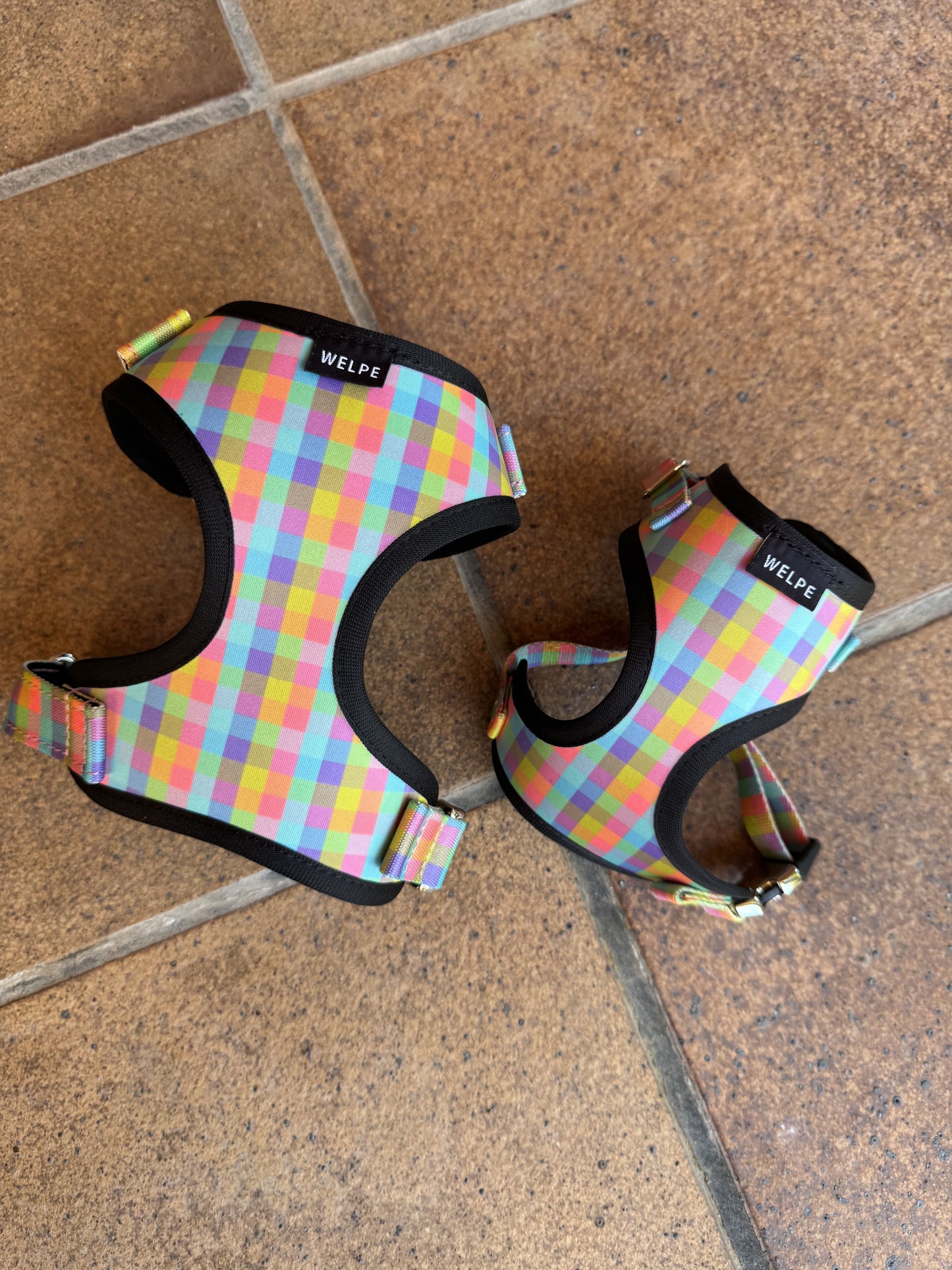 ARNÉS AJUSTABLE PARA PERRO VICHY MULTICOLOR