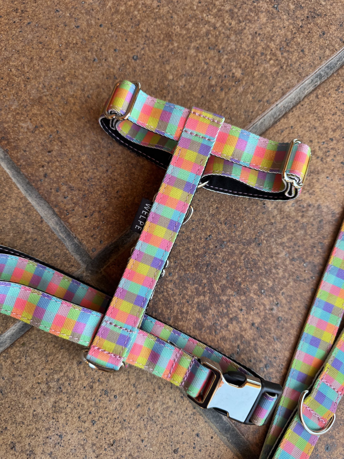 ARNÉS PARA PERRO VICHY MULTICOLOR