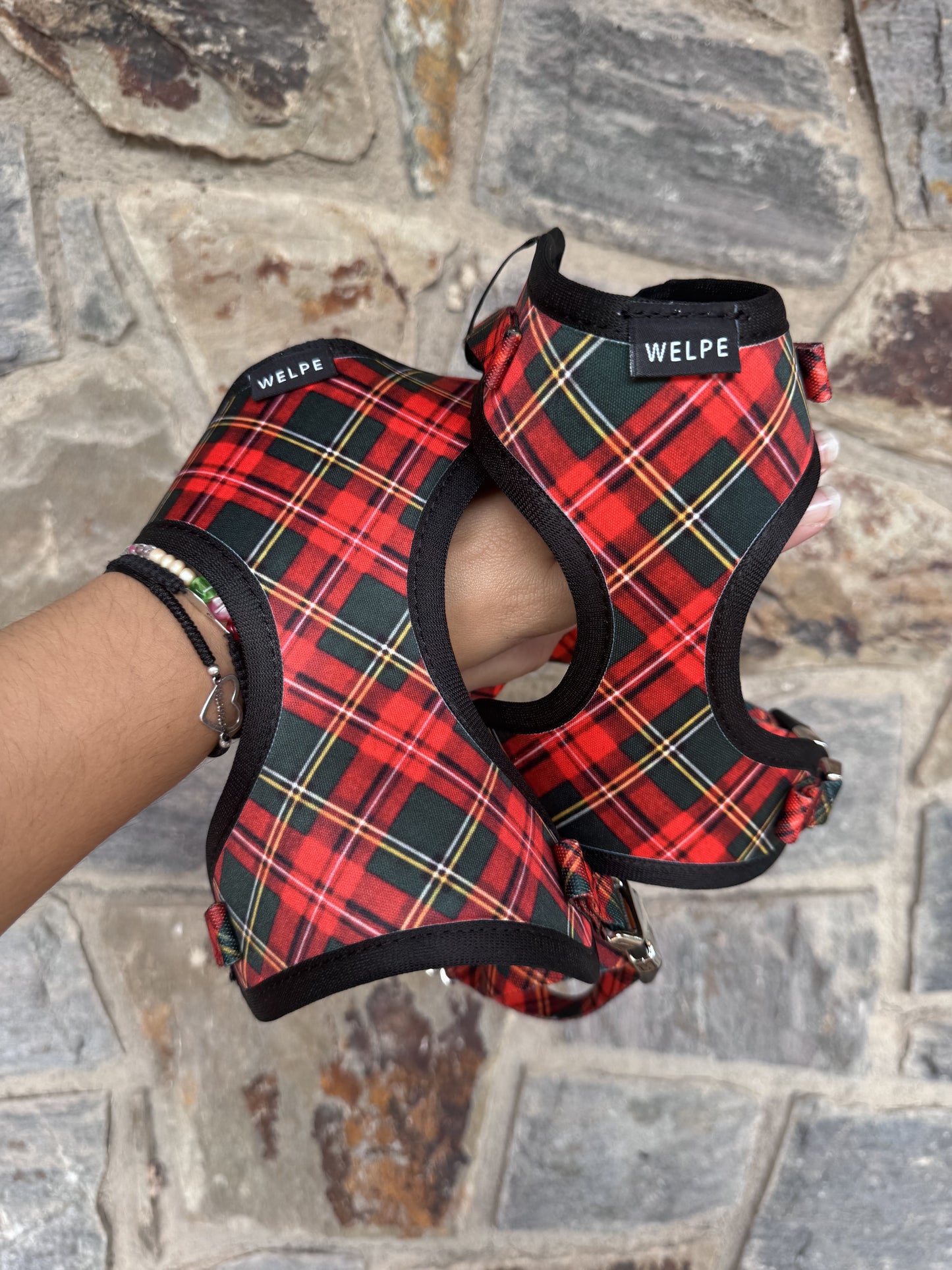 ARNÉS AJUSTABLE PARA PERRO TARTAN