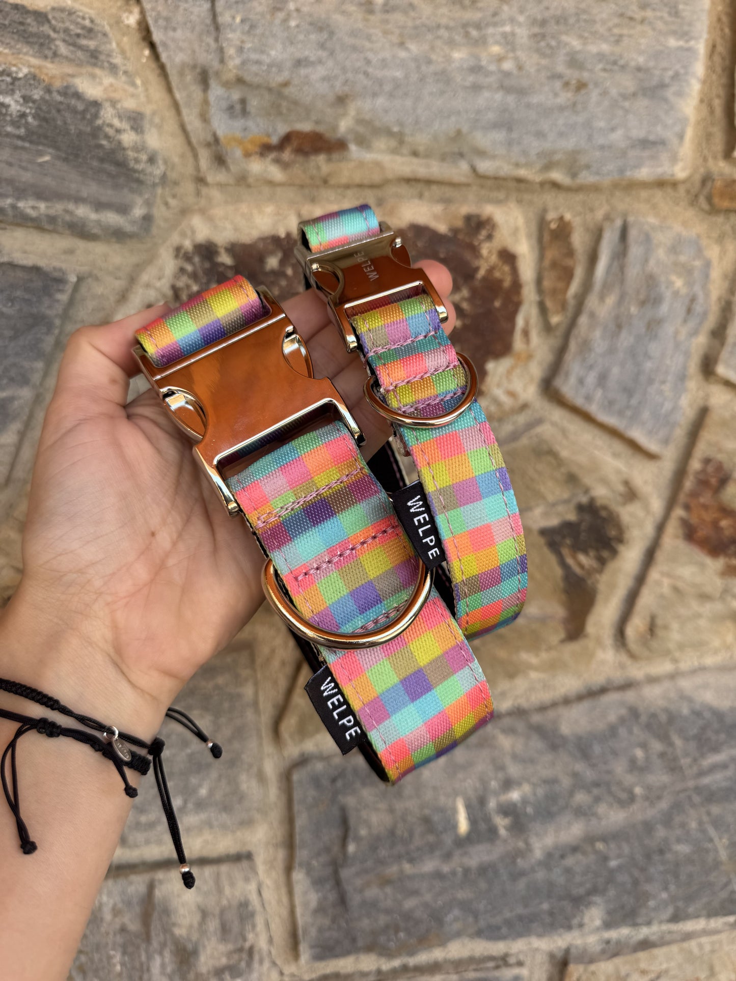COLLAR PARA PERRO VICHY MULTICOLOR