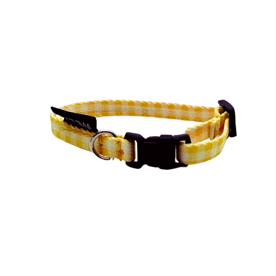 COLLAR PARA GATO VICHY AMARILLO