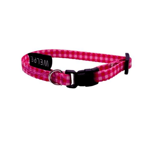 COLLAR PARA GATO VICHY FUCSIA