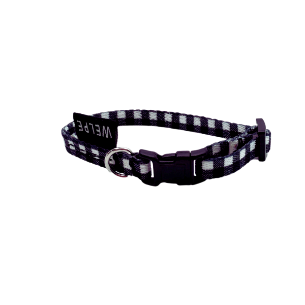 COLLAR PARA GATO VICHY NEGRO