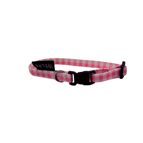 COLLAR PARA GATO VICHY ROSA