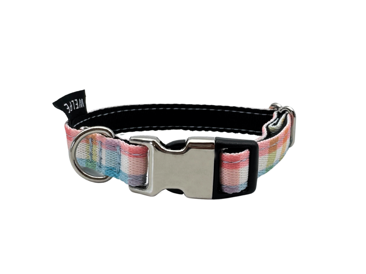 COLLAR PARA PERRO MINI VICHY MULTICOLOR PASTEL