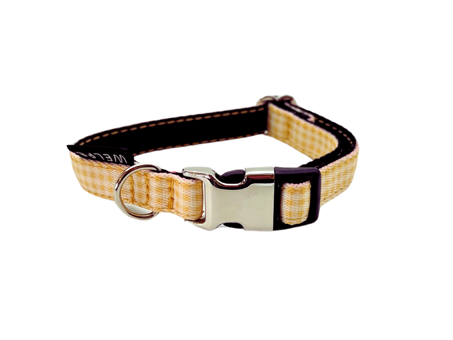 COLLAR PARA PERRO MINI VICHY AMARILLO