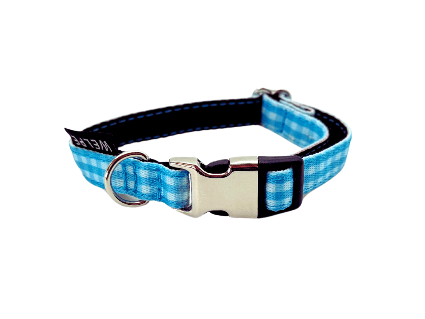 COLLAR PARA PERRO MINI VICHY AZUL