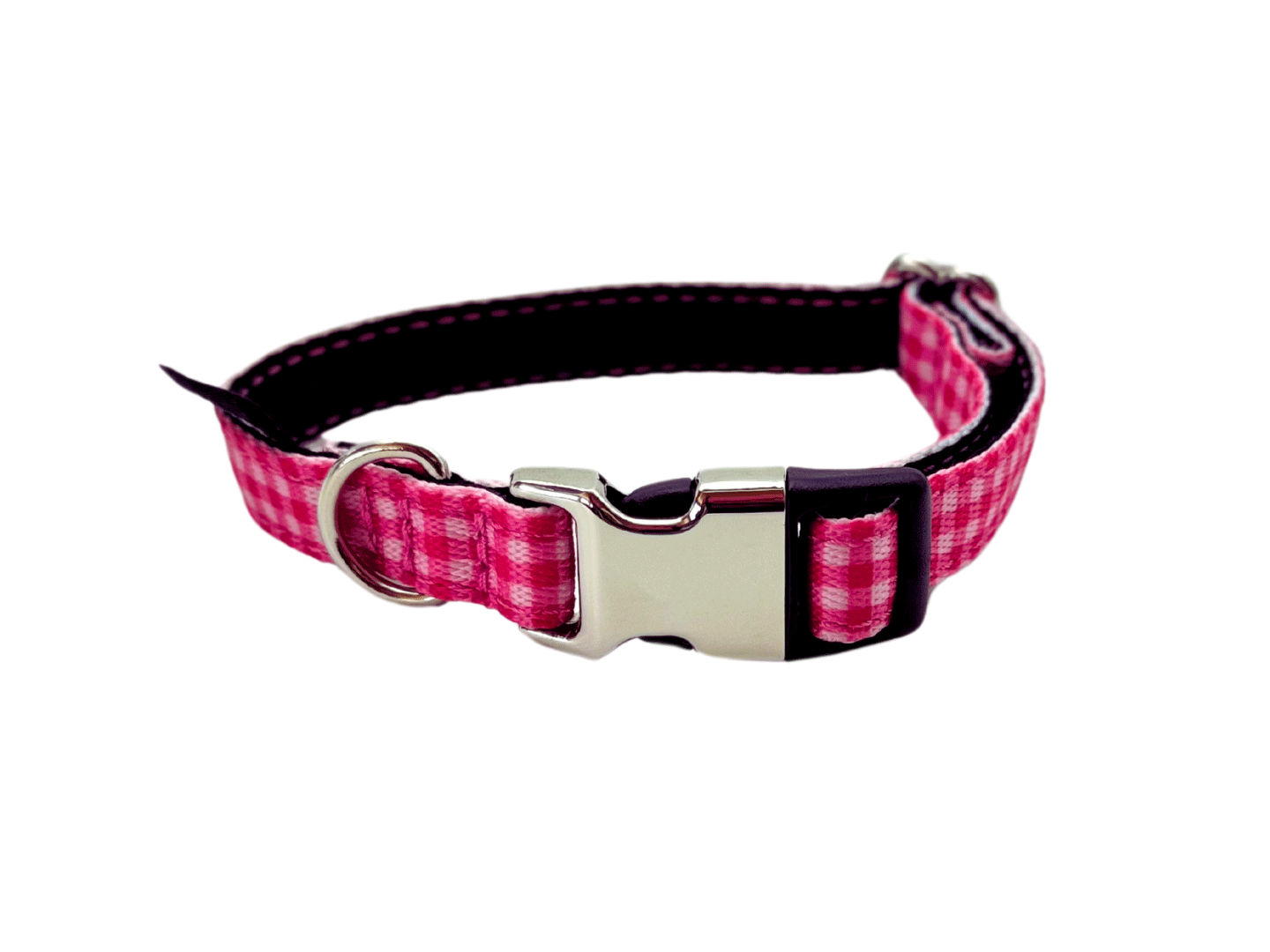 COLLAR PARA PERRO MINI VICHY FUCSIA