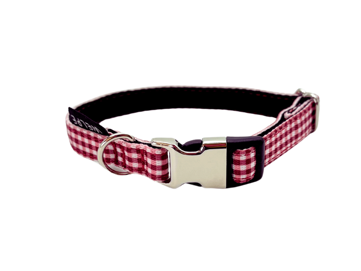 COLLAR PARA PERRO MINI VICHY GRANATE