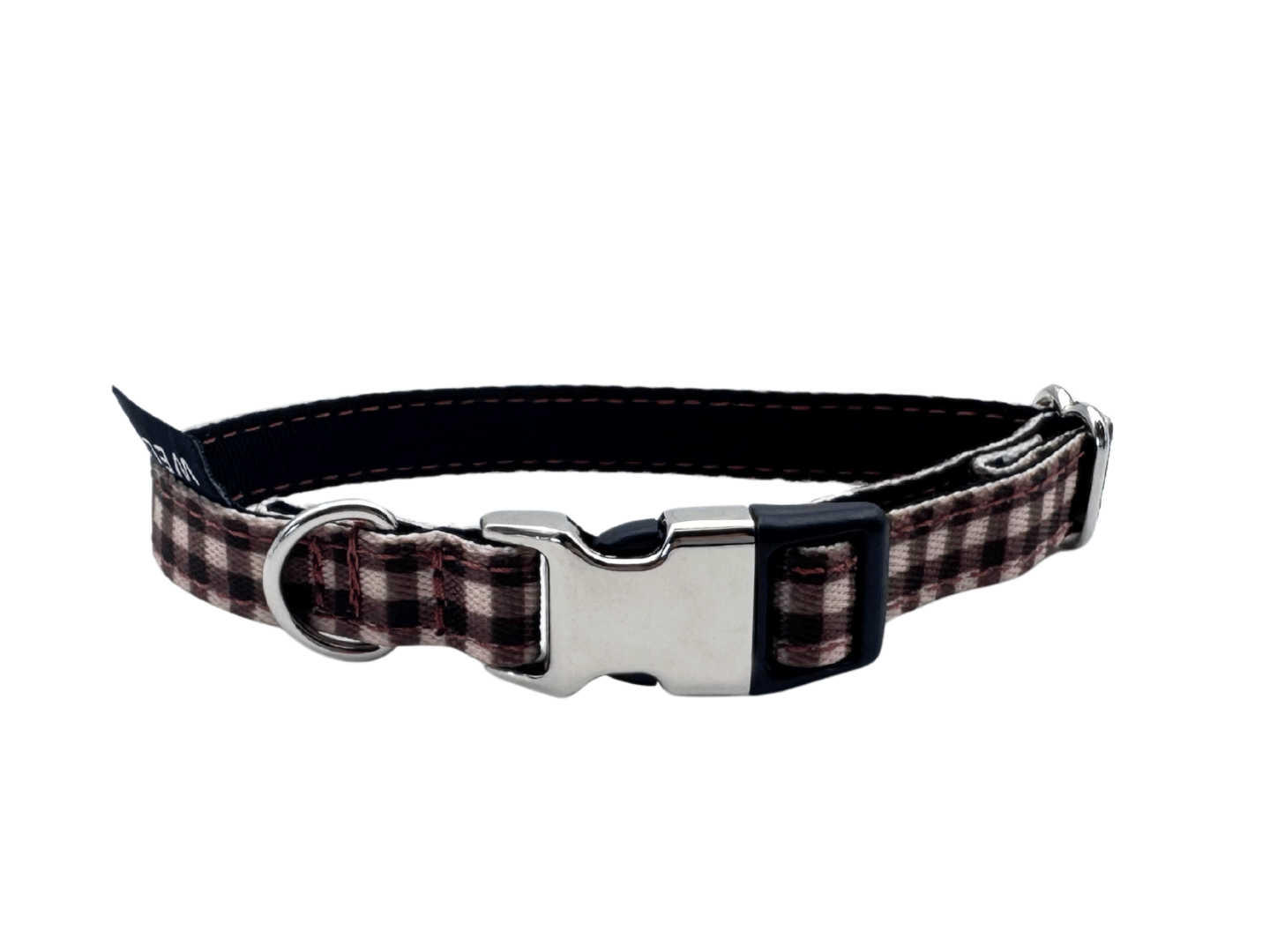 COLLAR PARA PERRO MINI VICHY MARRÓN