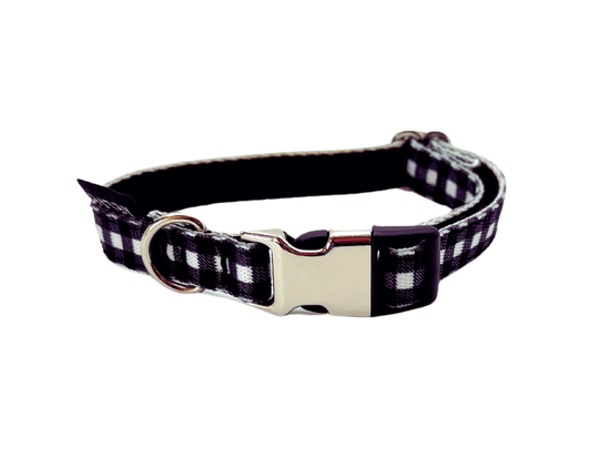 COLLAR PARA PERRO MINI VICHY NEGRO