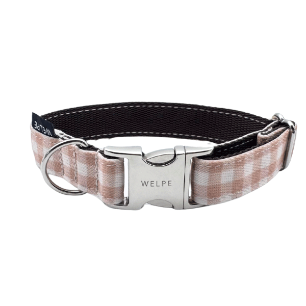 COLLAR PARA PERRO VICHY BEIGE
