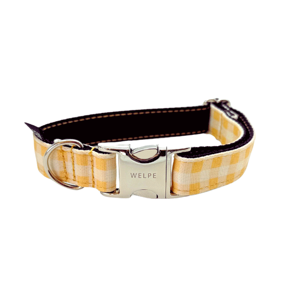 COLLAR PARA PERRO VICHY AMARILLO