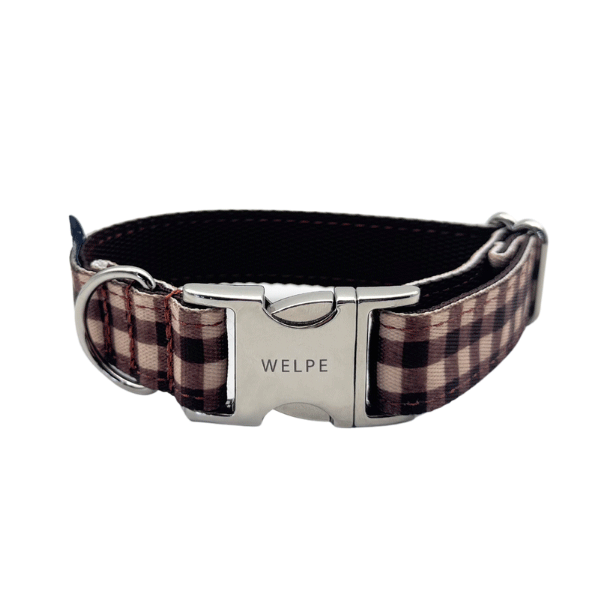 COLLAR PARA PERRO VICHY MARRÓN