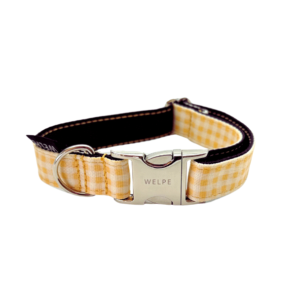 COLLAR PARA PERRO VICHY AMARILLO