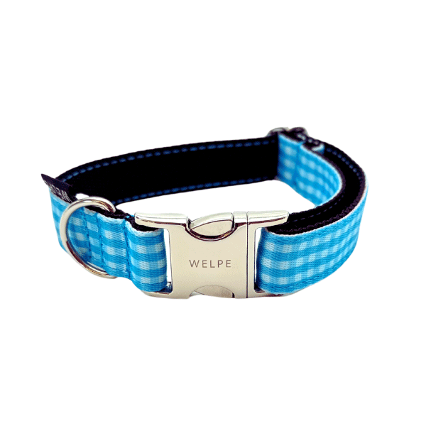 COLLAR PARA PERRO VICHY AZUL