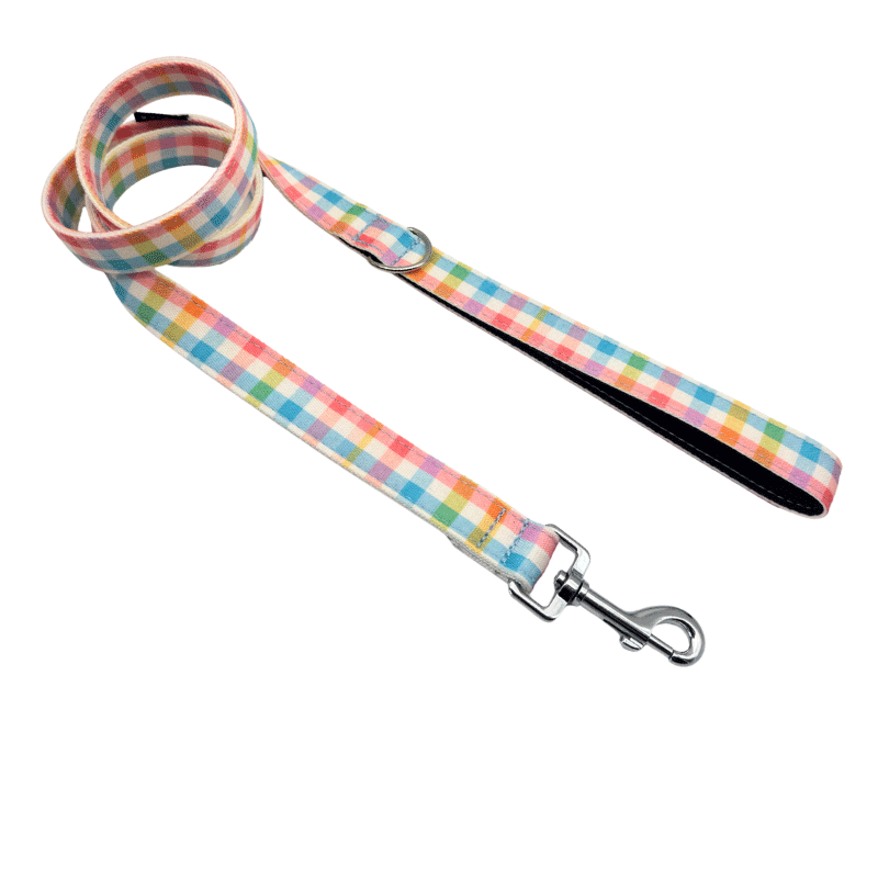 CORREA PARA PERRO VICHY MULTICOLOR PASTEL