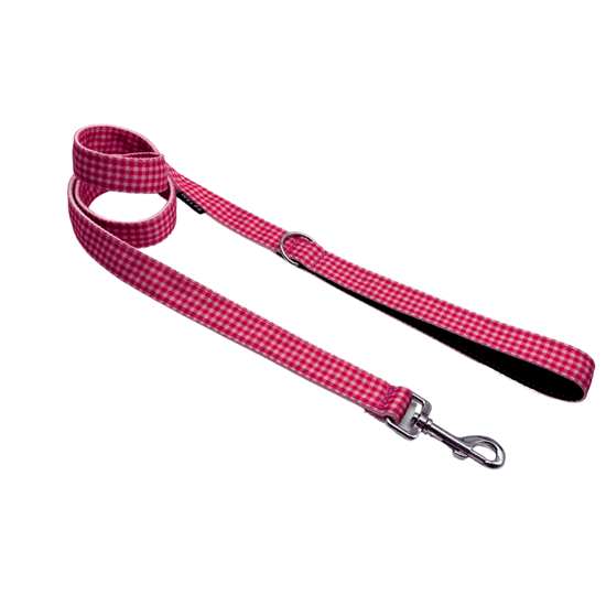 CORREA PARA PERRO VICHY FUCSIA