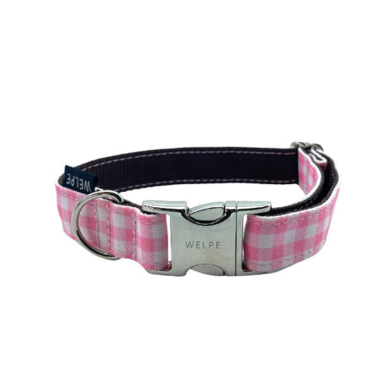 COLLAR PARA PERRO VICHY ROSA